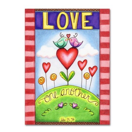 Trademark Fine Art Jennifer Nilsson 'Love One Another (Birds)' Canvas Art, 24x32 ALI3056-C2432GG